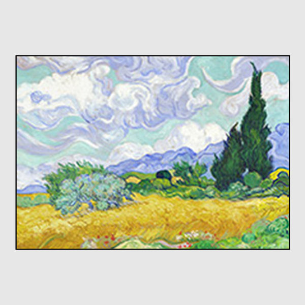 Van Gogh Art - Print Wall Art - Van Gogh Wheatfield with cypress (single) - Canvas Prints-Poster Prints - Image 2
