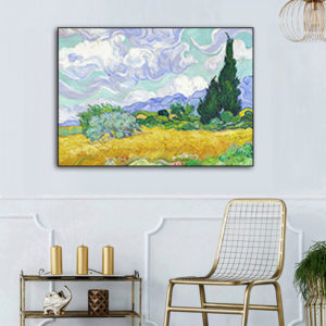 Van Gogh Art - Print Wall Art - Van Gogh Wheatfield with cypress (single) - Canvas Prints-Poster Prints