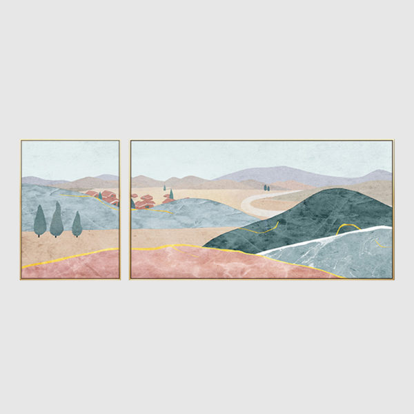 Wall Art - Pink Mountain ( 2 sets ) - Canvas Prints-Poster Prints - Image 2