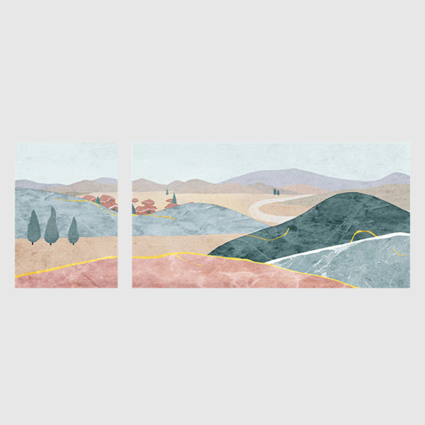 Wall Art - Pink Mountain ( 2 sets ) - Canvas Prints-Poster Prints - Image 3