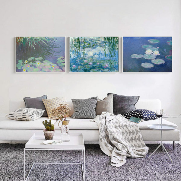 Wall Art - Japanese footbridge and waterlily (3 sets) - Canvas Prints-Poster Prints