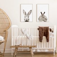 Wall art - Grey rabbit 2 sets  - Canvas Prints- Poster Prints