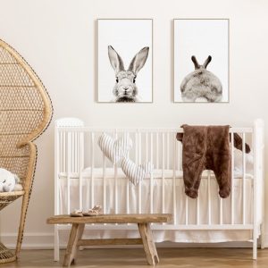 Wall art - Grey rabbit 2 sets  - Canvas Prints- Poster Prints