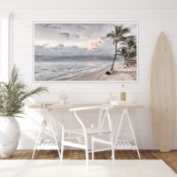 Landscape art prints -WATEGOS BEACH AND COCONUT TREES PHOTO ART PRINTS- Poster Prints -Canvas Prints