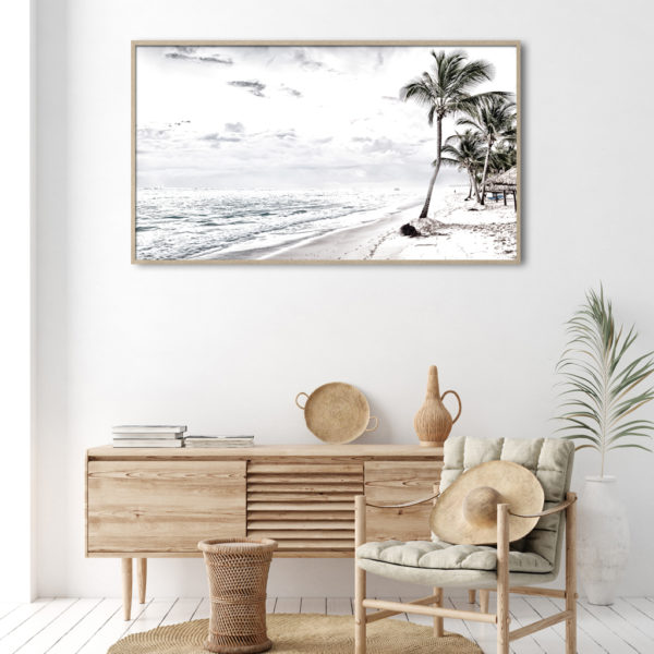 Landscape art prints -WATEGOS BEACH AND COCONUT TREES PHOTO ART PRINTS (white series)- Poster Prints -Canvas Prints