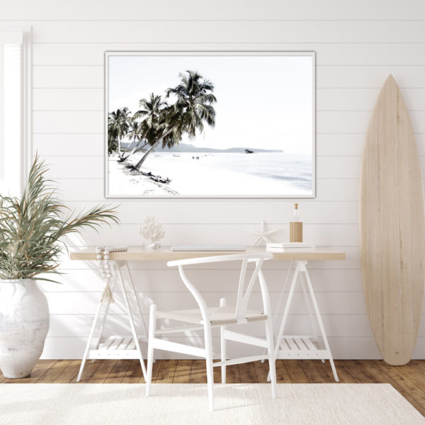 Landscape art prints -Coconut tree leaves and the beach(white series)- PHOTO ART PRINTS- Poster Prints -Canvas Prints - Image 2