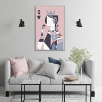 Figures art prints -PINK QUEEN - Canvas Prints - Poster Prints