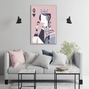 Figures art prints -PINK QUEEN - Canvas Prints - Poster Prints