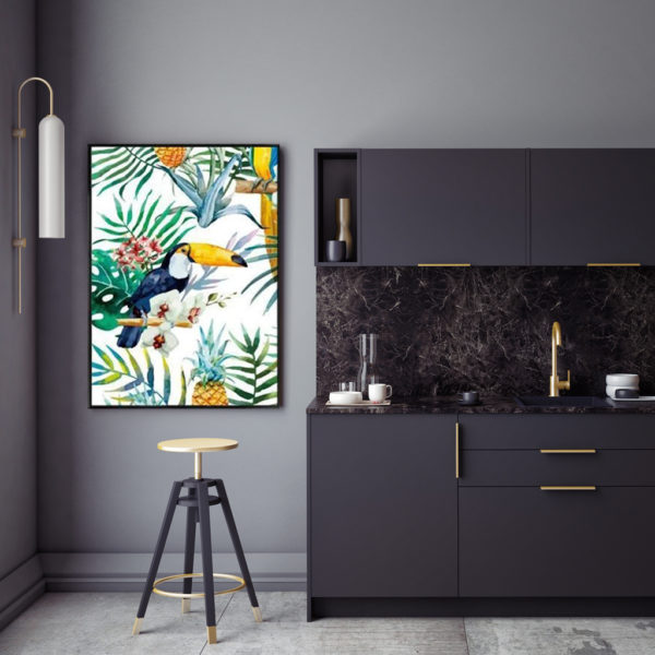 Tropical art prints -Toucan plants - Canvas Prints - Poster Prints