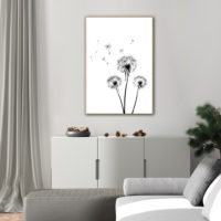 Botanical art prints - DANDELIONS ABSTRACT 3 - Canvas Prints - Poster Prints