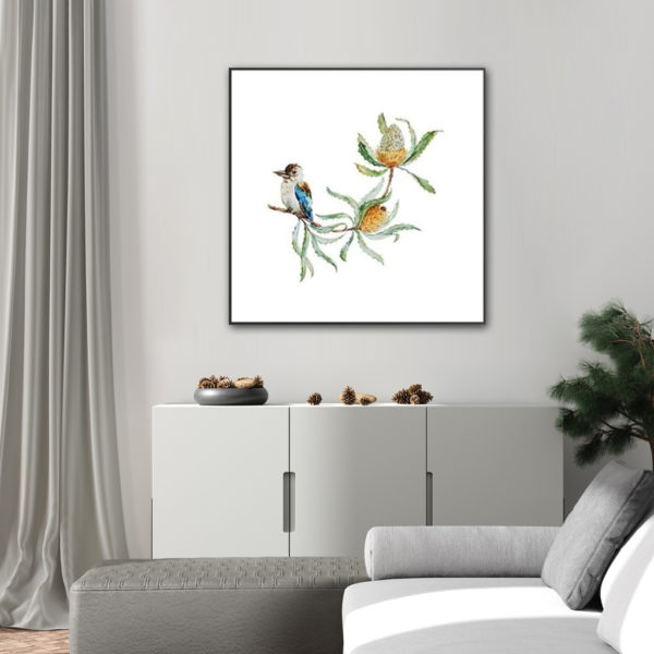 Animals Art Prints -KOOKABURRA AND BANKSIA(2 sets)- Canvas Prints-Poster Prints - Image 3
