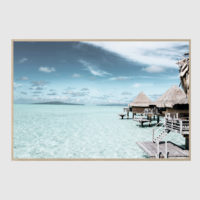 Art prints -Three-brown-wooden-cottage-and-sea- Poster Prints -Canvas Prints - Image 4