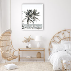 Photo prints -Two-palm-trees-near-canopy(white series)- Poster Prints -Canvas Prints