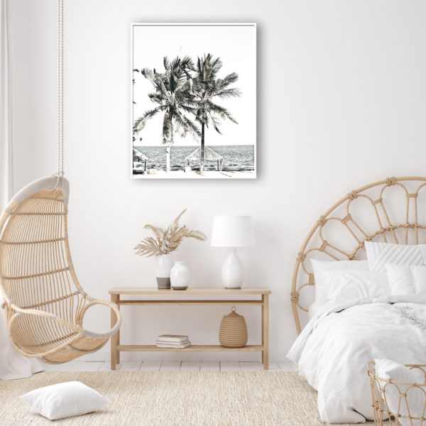 Photo prints -Two-palm-trees-near-canopy(white series)- Poster Prints -Canvas Prints