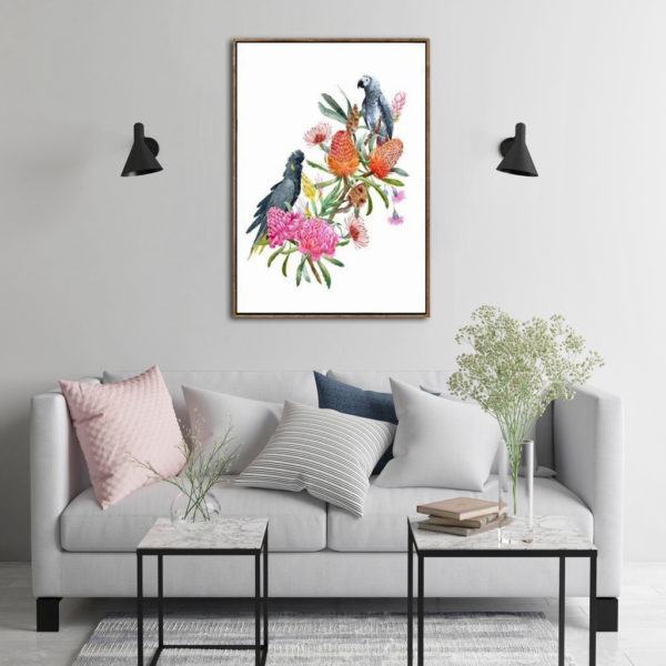 Wall Arts Prints-Watercolour style,banksias,protea leaves- Canvas Prints- Poster Prints - Image 2