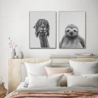 Wall Art - ALPACA AND SLOTH -(2 sets) -canvas prints - poster prints