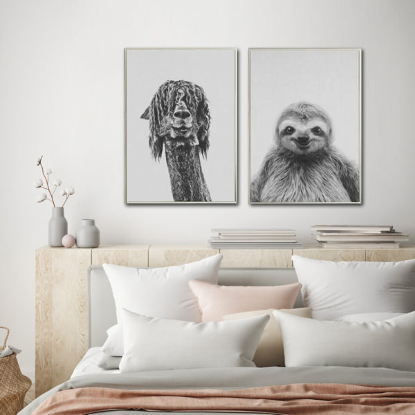 Wall Art - ALPACA AND SLOTH -(2 sets) -canvas prints - poster prints