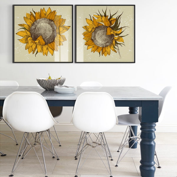 Flowers Art Prints -SUNFLOWERS -(2 sets)- Canvas Prints-Poster Prints - Image 2