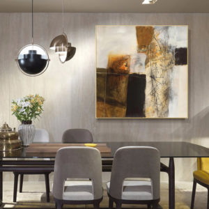 Wall Art - Abstract gold brown painting style- Canvas Prints-Poster Prints