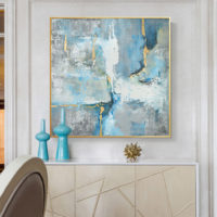 Wall Art - Abstract marbled blue modern style - Canvas Prints-Poster Prints - Image 4