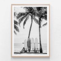 Landscape art prints - Beach Surfboards black - Canvas Prints - Poster Prints - Image 2