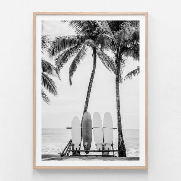 Landscape art prints - Beach Surfboards black - Canvas Prints - Poster Prints - Image 2