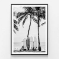 Landscape art prints - Beach Surfboards black - Canvas Prints - Poster Prints - Image 3