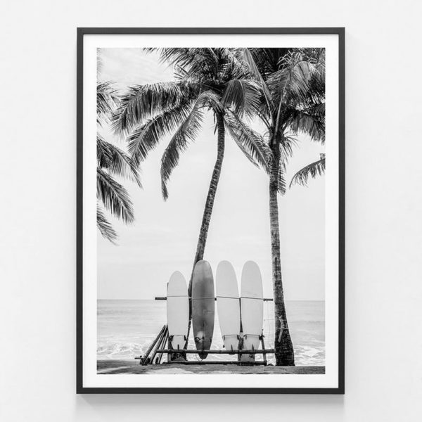 Landscape art prints - Beach Surfboards black - Canvas Prints - Poster Prints - Image 3
