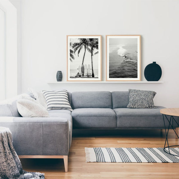 Landscape art prints - Beach Surfboards black - Canvas Prints - Poster Prints - Image 4