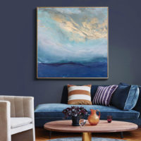 Wall Art - Abstract gold blue square size - Canvas Prints-Poster Prints - Image 3