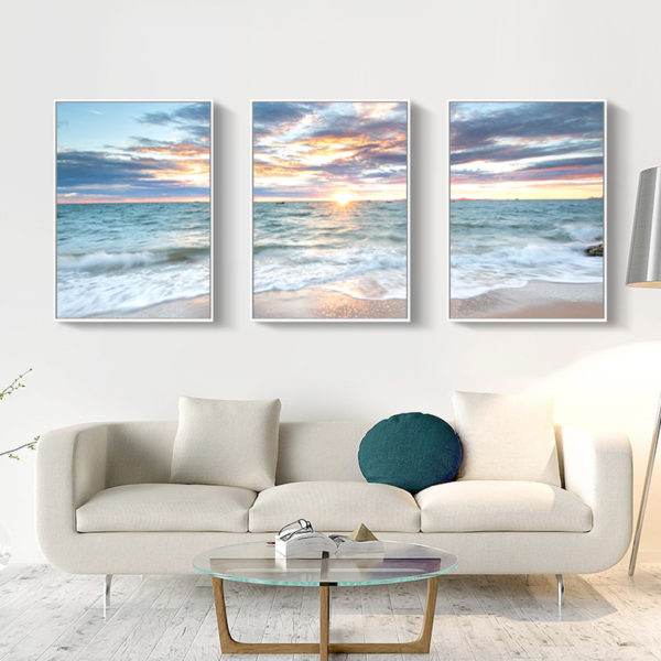 Wall Art prints -Sunrise by the ocean 3 sets - Poster Prints -Canvas Prints