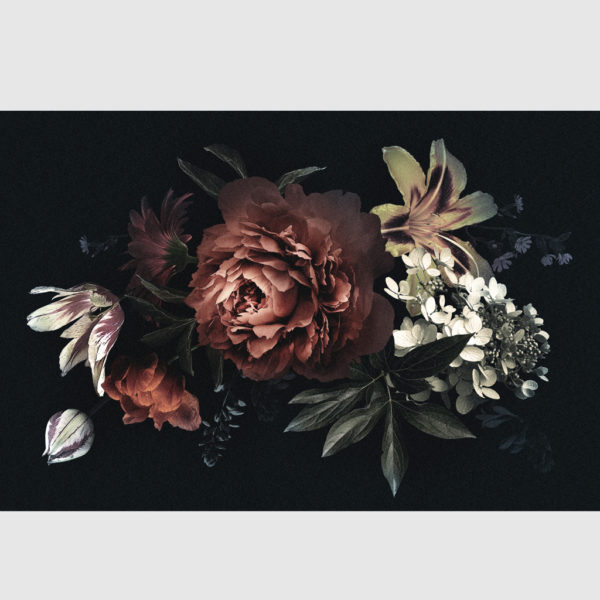 Botanical art prints - Floral with black background - Canvas Prints - Poster Prints - Image 2