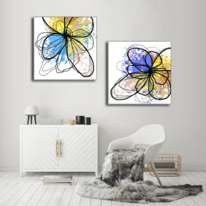 Wall Art Prints - Line Art Flower (2 sets)- Canvas Prints-Poster Prints