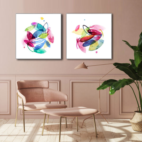 Wall Art Prints - Abstract Watercolour (2 sets)- Canvas Prints-Poster Prints