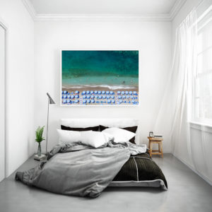 Landscape art prints - Blue Umbrellas - Canvas Prints - Poster Prints