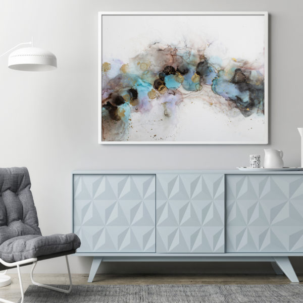 Abstract art prints - Blue watercolour style - Canvas Prints - Poster Prints