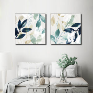 Wall Art Prints -Watercolour style leaves (2 sets)- Canvas Prints-Poster Prints