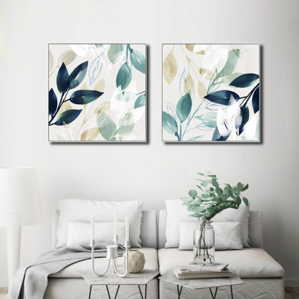 Wall Art Prints -Watercolour style leaves (2 sets)- Canvas Prints-Poster Prints