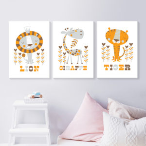 Wall art - Lion tiger giraffe- Poster Prints -Canvas Prints