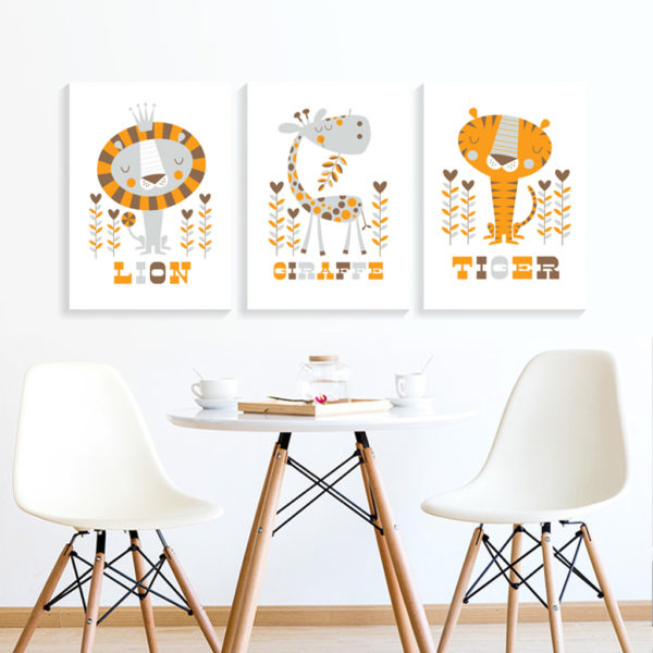 Wall art - Lion tiger giraffe- Poster Prints -Canvas Prints - Image 2