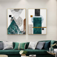 Abstract art prints -Square and Circles ( 2 sets) - Canvas Prints - Poster Prints