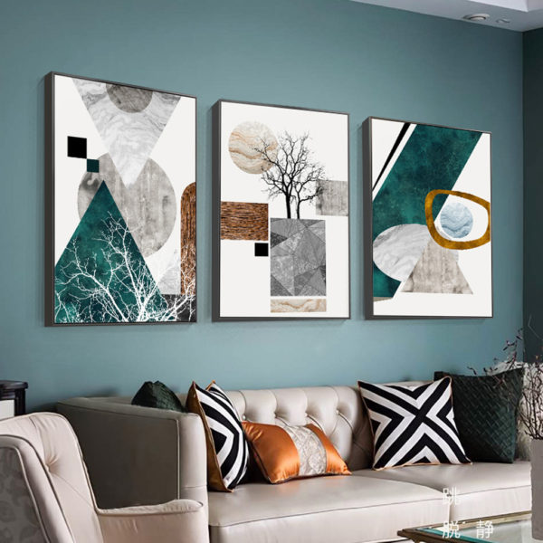 Abstract Art prints - Square and Circle (3 sets) - Poster Prints -Canvas Prints