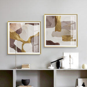 Abstract Art Prints -MARBLE WITH GOLD (2 sets)- Canvas Prints-Poster Prints