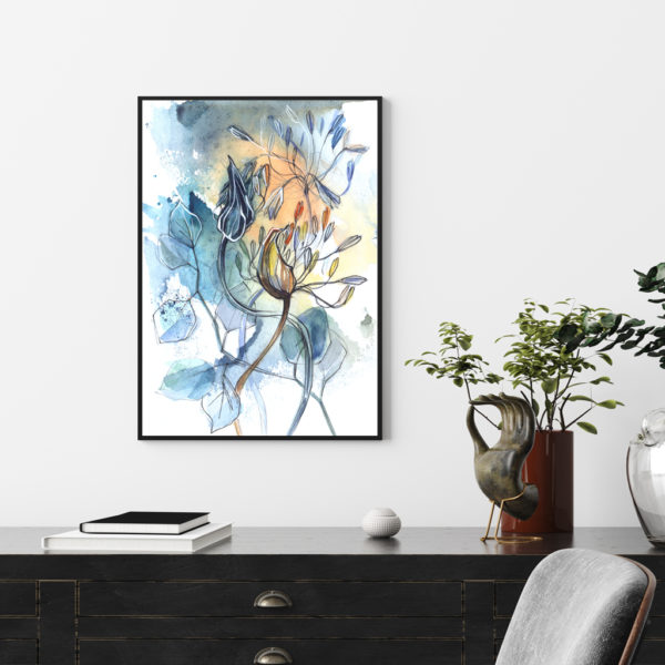 Wall Art -Watercolor Style Abstract Flower 3 sets - Poster Prints -Canvas Prints - Image 3