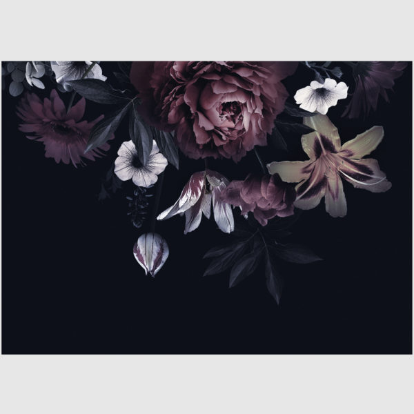 Wall Art - Floral In Black Background - Canvas Prints - Poster Prints - Image 2