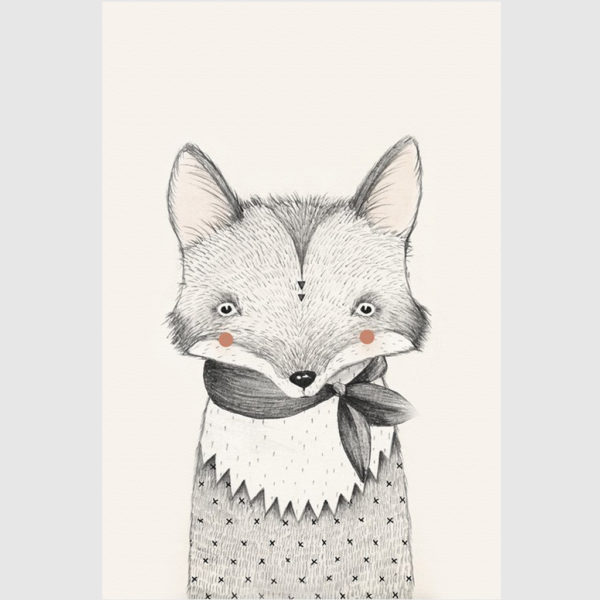 Wall Art -Little bear and fox 2 sets - Canvas Prints-Poster Prints - Image 2