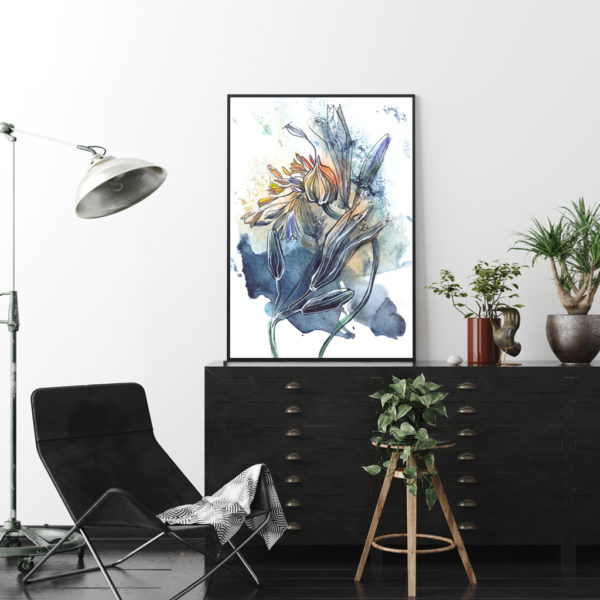 Wall Art -Watercolor Style Abstract Flower 3 sets - Poster Prints -Canvas Prints - Image 4