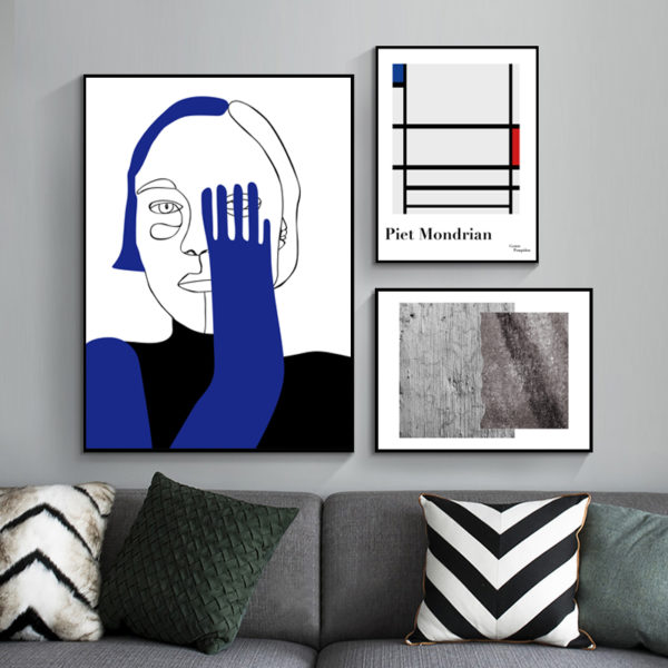 Wall Art - Figure Portrait Geometric - Poster Prints -Canvas Prints - Image 3