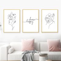 Wall Art - Line art - Happy choose (B+C 2 sets)- Canvas Prints-Poster Prints - Image 4