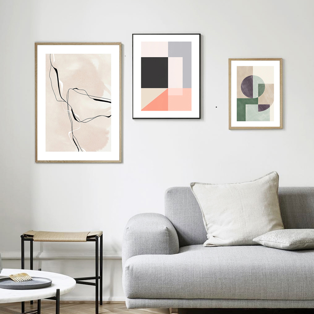 Wall art- Squares and circles 3 sets -canvas prints-poster prints - Art